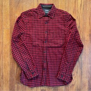 Todd Snyder Red Checked 100% Virgin Wool Button Up Shirt